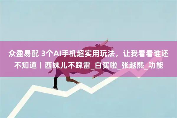 众盈易配 3个AI手机超实用玩法，让我看看谁还不知道丨西妹儿不踩雷_白买啦_张越熙_功能