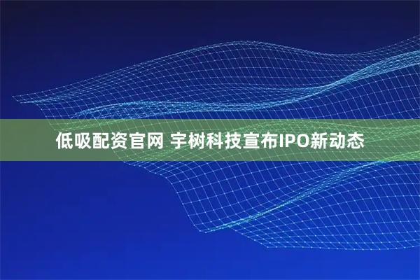 低吸配资官网 宇树科技宣布IPO新动态