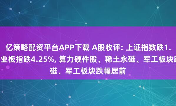 亿策略配资平台APP下载 A股收评: 上证指数跌1.25%, 创业板指跌4.25%, 算力硬件股、稀土永磁、军工板块跌幅居前